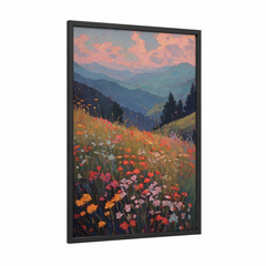 Alpine Wildflower Sunrise Mountain Valley Wall Art