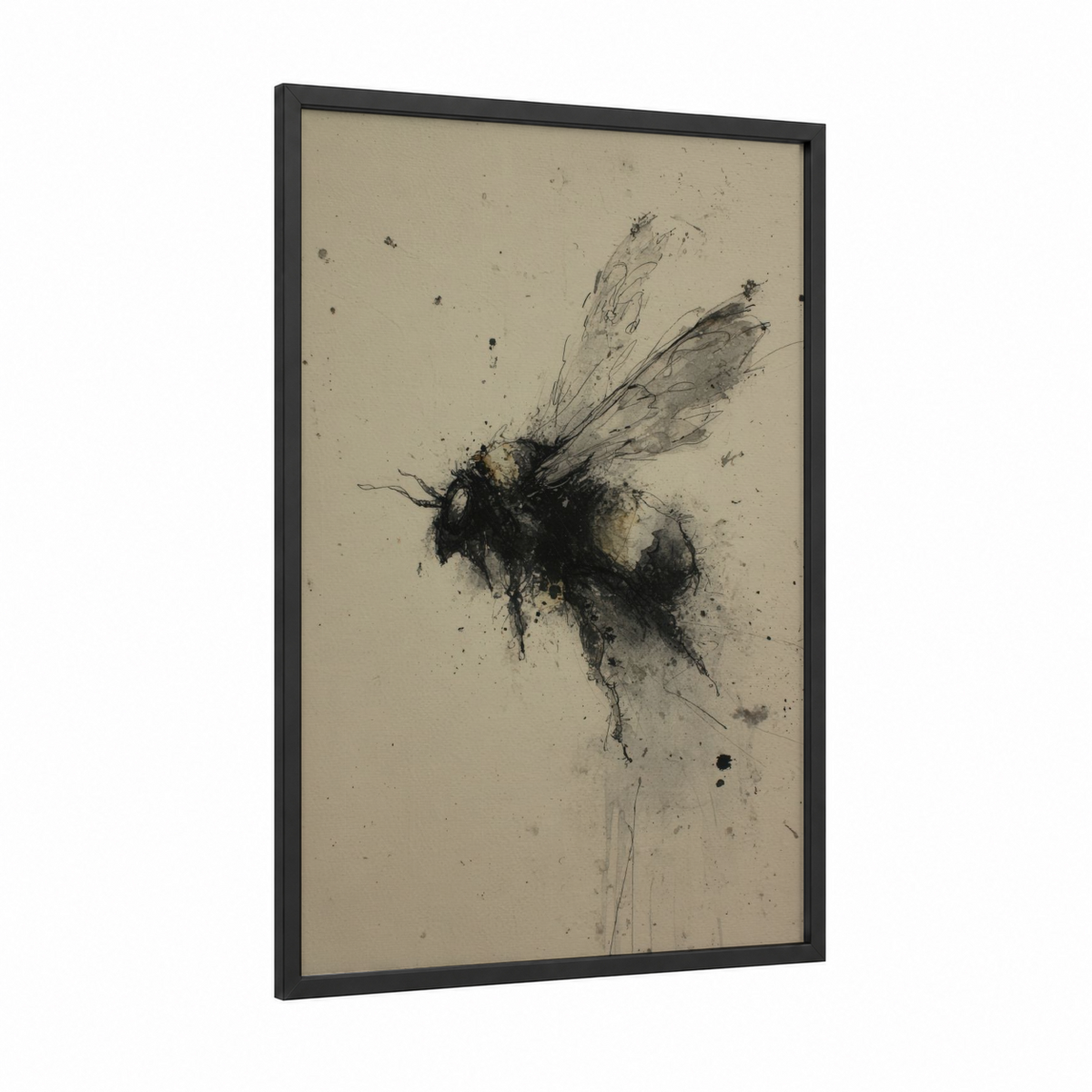 Abstract Expressive Bee Watercolor Wall Art