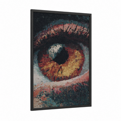 Abstract Eye Illustration Red Gold Wall Art