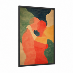 Abstract Couple Embracing Modern Wall Art