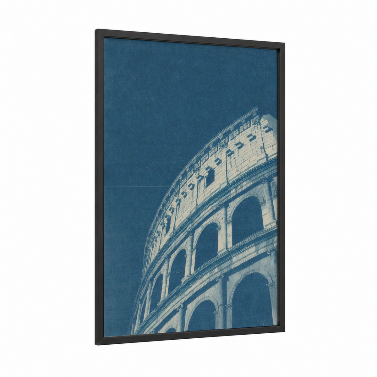 Ancient Colosseum Cyanotype Architecture Wall Art