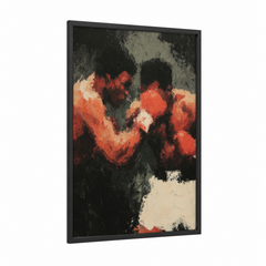 Abstract Boxing Fighters Red Expressionist Wall Art