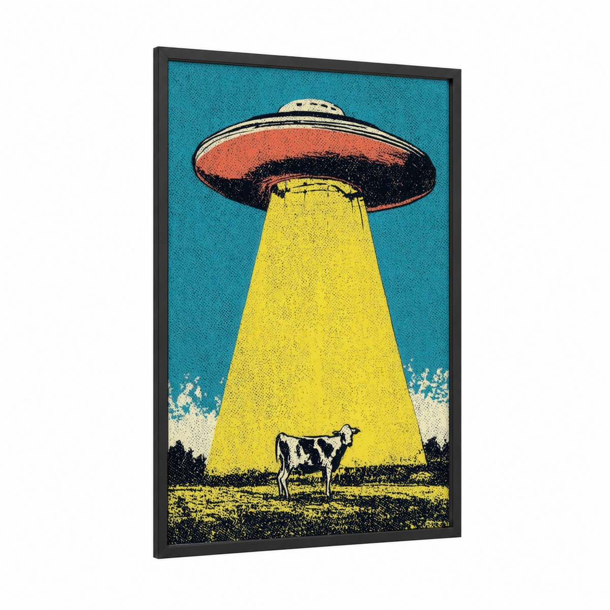 Alien Abduction UFO Sci-Fi Retro Wall Art