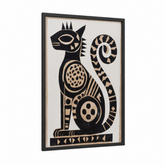 Abstract Dragon Pattern Black Cream Wall Art