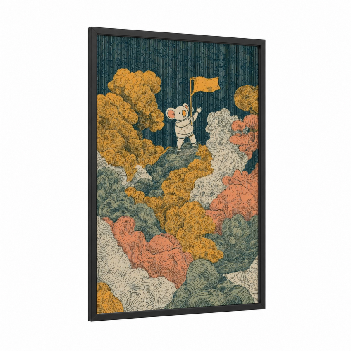 Adventurous Koala Explorer Illustration Wall Art