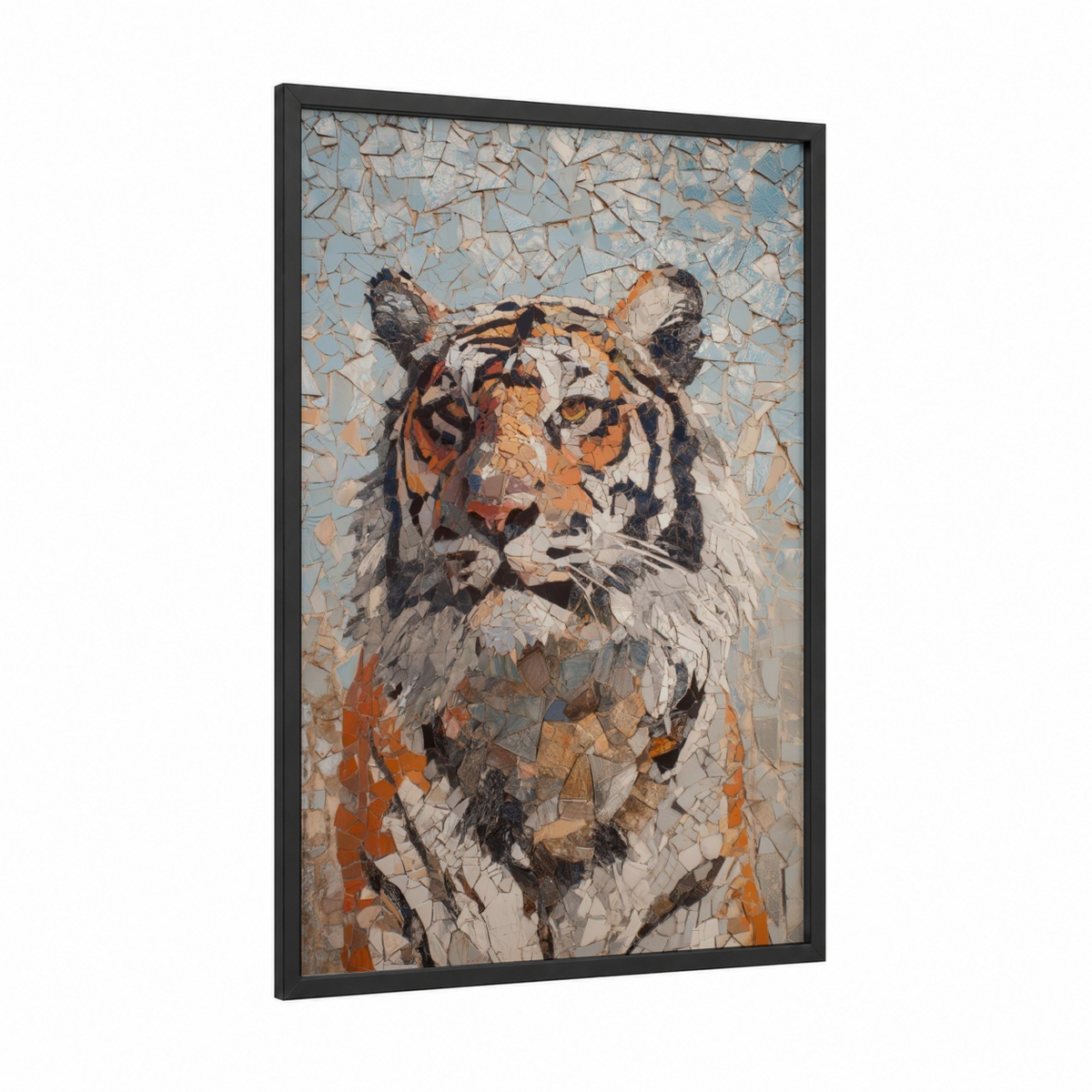 Abstract Mosaic Tiger Portrait Wall Art