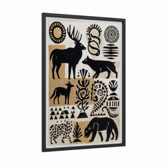 Abstract Wildlife Symbols Art Print Wall Art