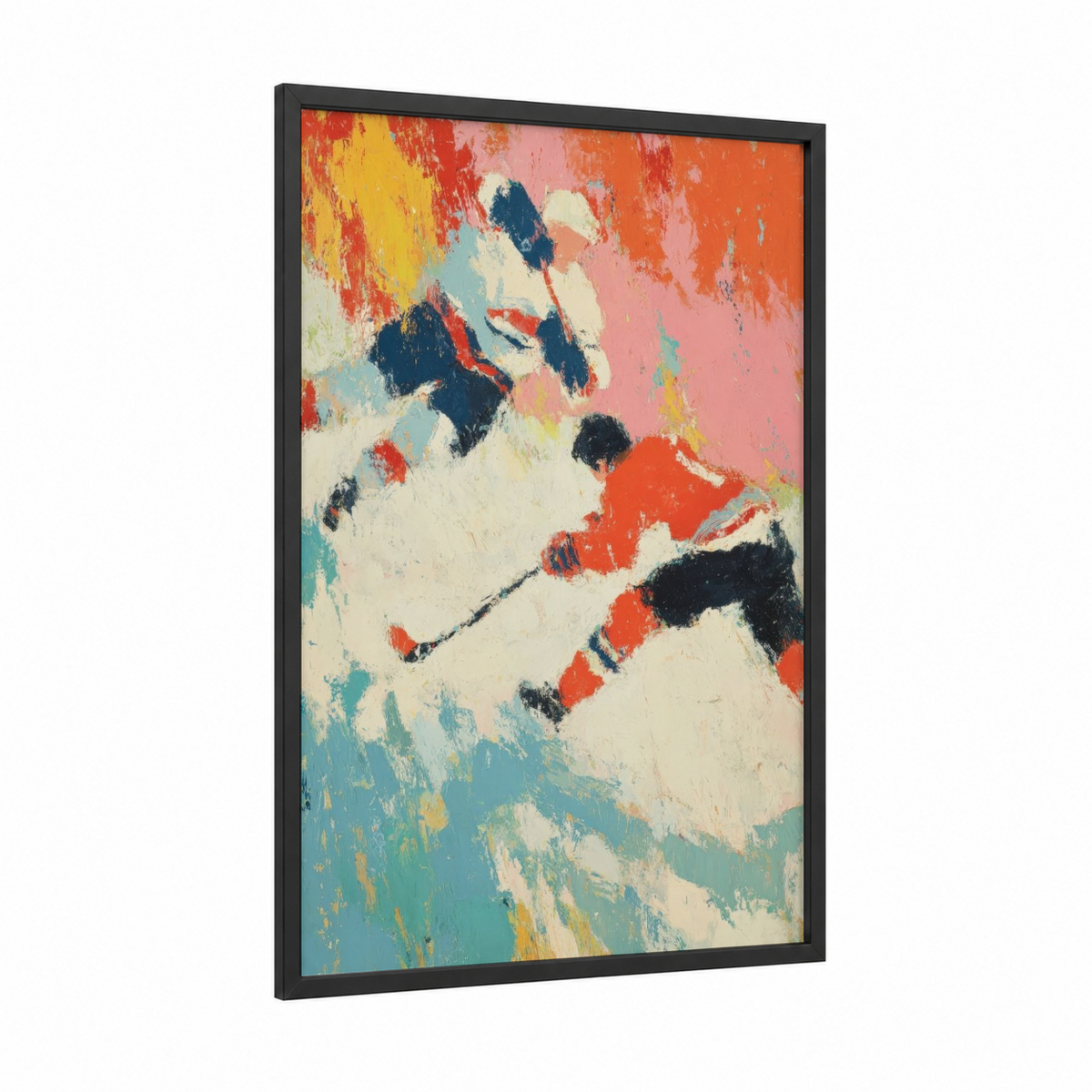 Abstract Ice Hockey Dynamic Motion Wall Art