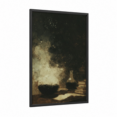 Alchemist's Flame Dark Fantasy Mystical Wall Art