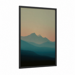 Alpine Dusk Mountain Landscape Layers Wall Art