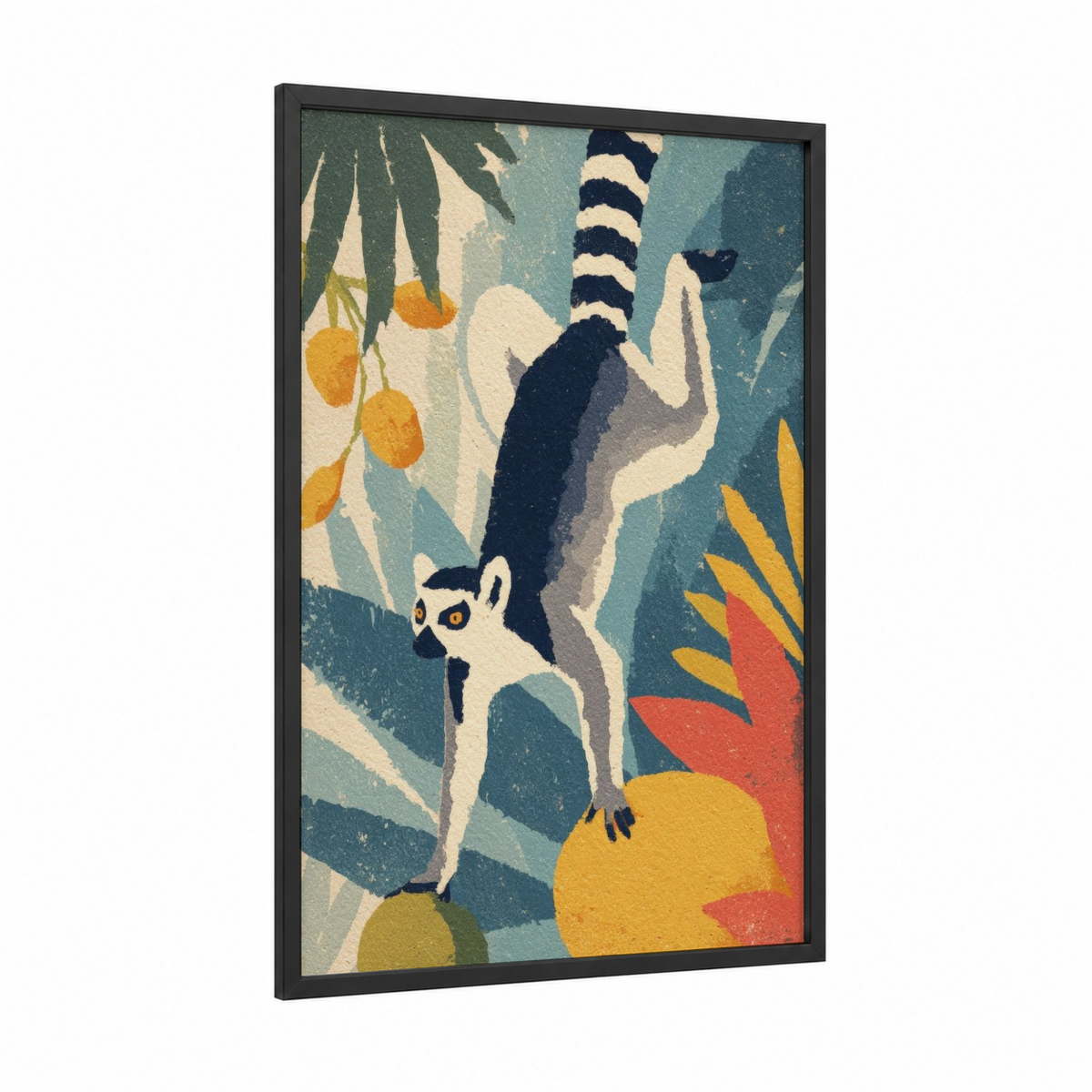Acrobatic Lemur Tropical Wall Art