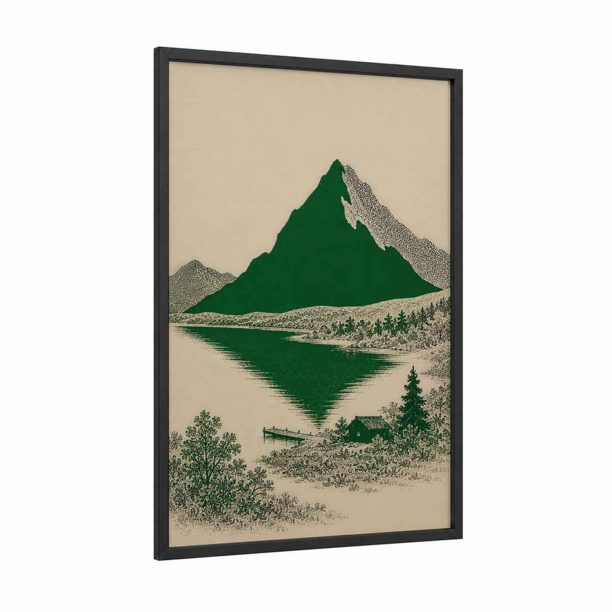 Alpine Lake Reflection Wall Art | Mountain Landscape