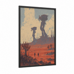 Alien Desert Landscape With Robots Wall Art