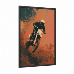 Airborne Motocross Rider Extreme Sports Wall Art