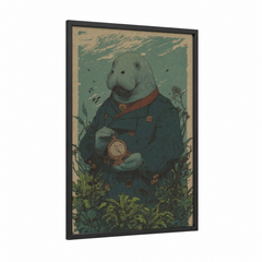 Adventurer Manatee Steampunk Explorer Wall Art