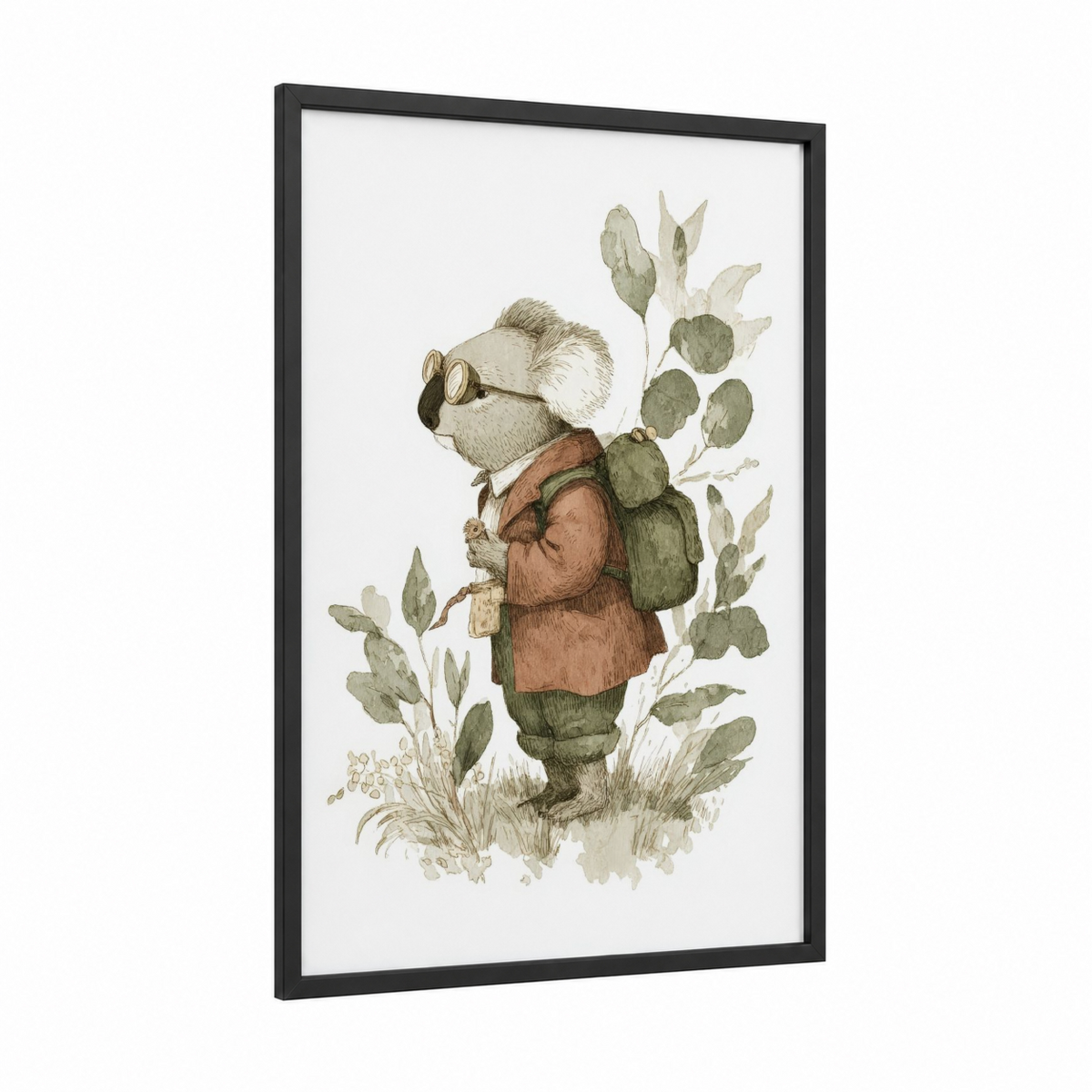 Adventurous Koala Botanical Watercolor Wall Art