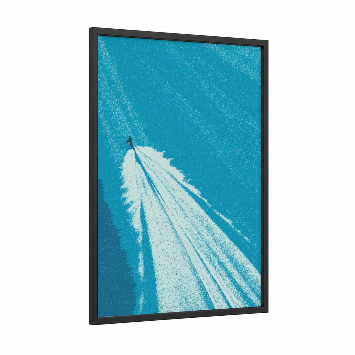 Aerial Water Skiing Turquoise Ocean View Wall Art