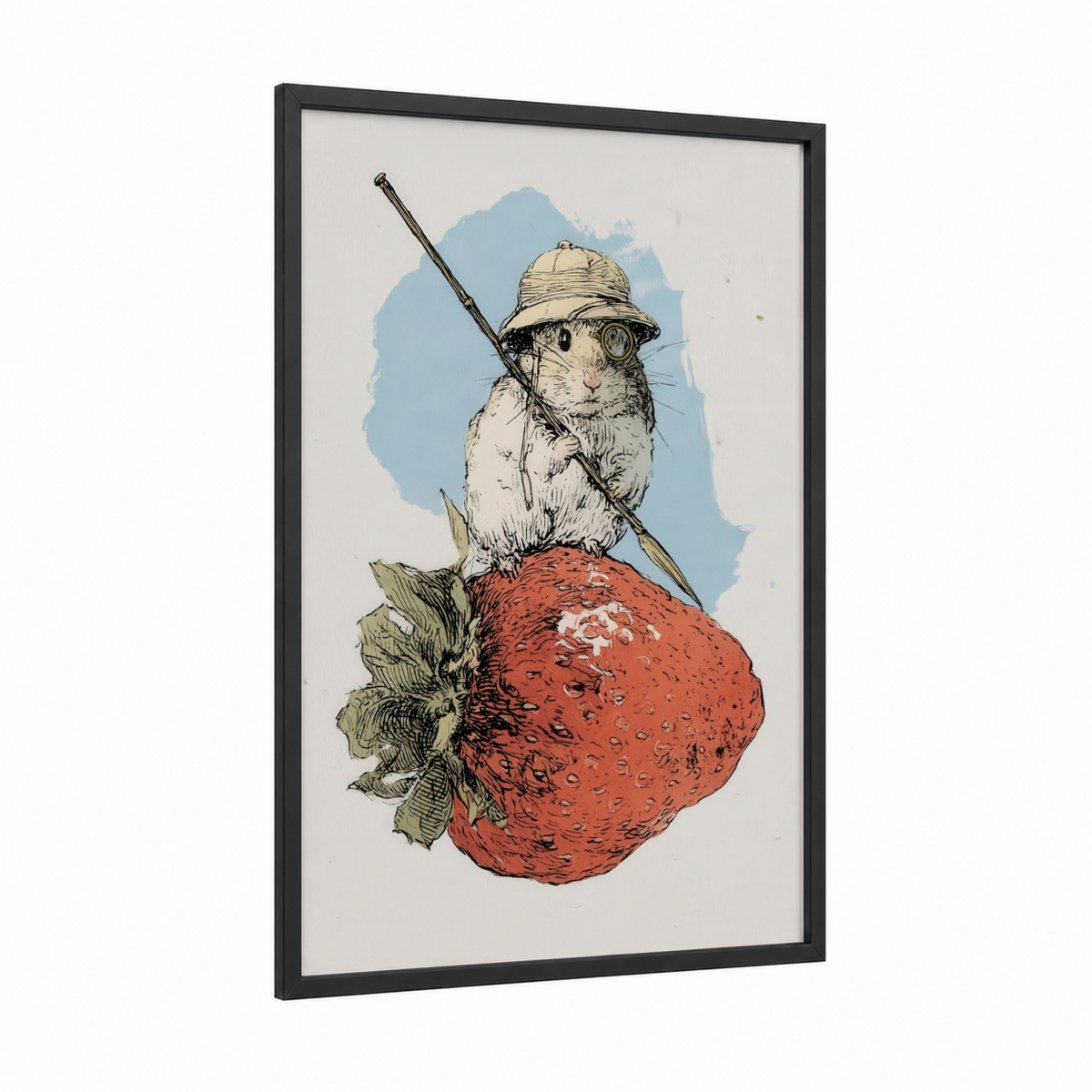 Adventurous Hamster with Goggles Illustration Wall Art