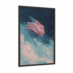 American Flag Stormy Sky Patriotic Wall Art