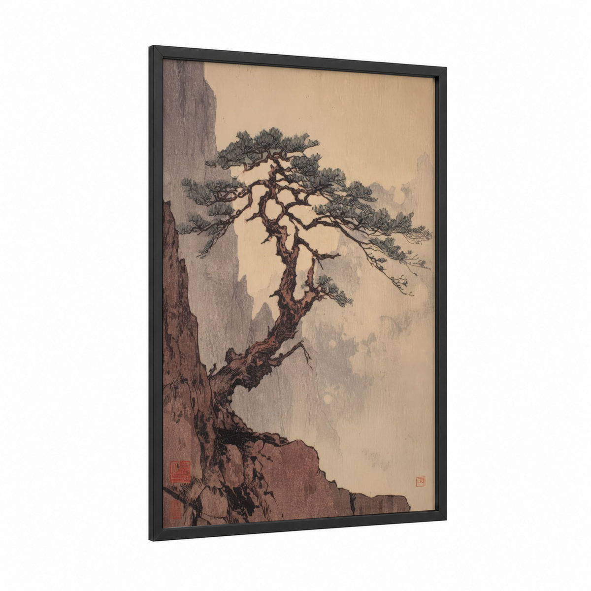 Ancient Juniper Tree Cliff Mountain Wall Art