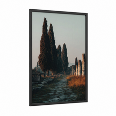 Ancient Roman Ruins Cypress Trees Pathway Wall Art