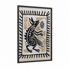 Abstract Dragon Block Print Wall Art