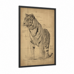 Anatomical Tiger Scientific Illustration Wall Art