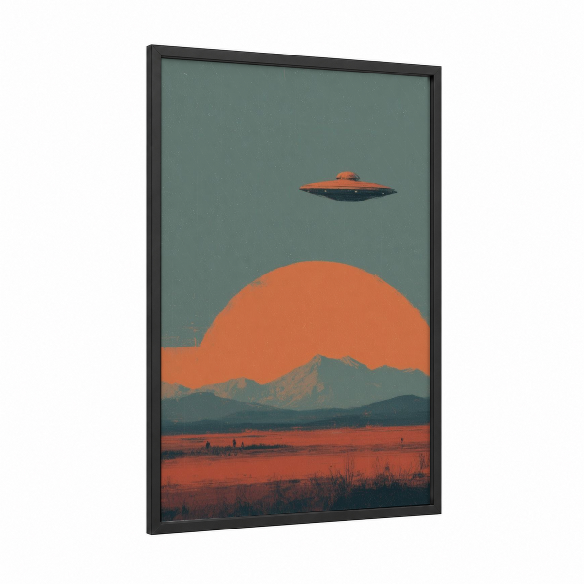 Alien Desert Landing UFO Sci-Fi Art Wall Art