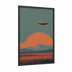 Alien Desert Landing UFO Sci-Fi Art Wall Art