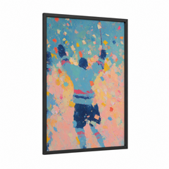Abstract Colorful Ice Hockey Player Wall Art