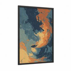 Abstract Steaming Tea Cup Illustration Wall Art