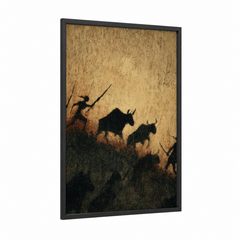 Ancient Desert Hunting Scene Shadow Wall Art