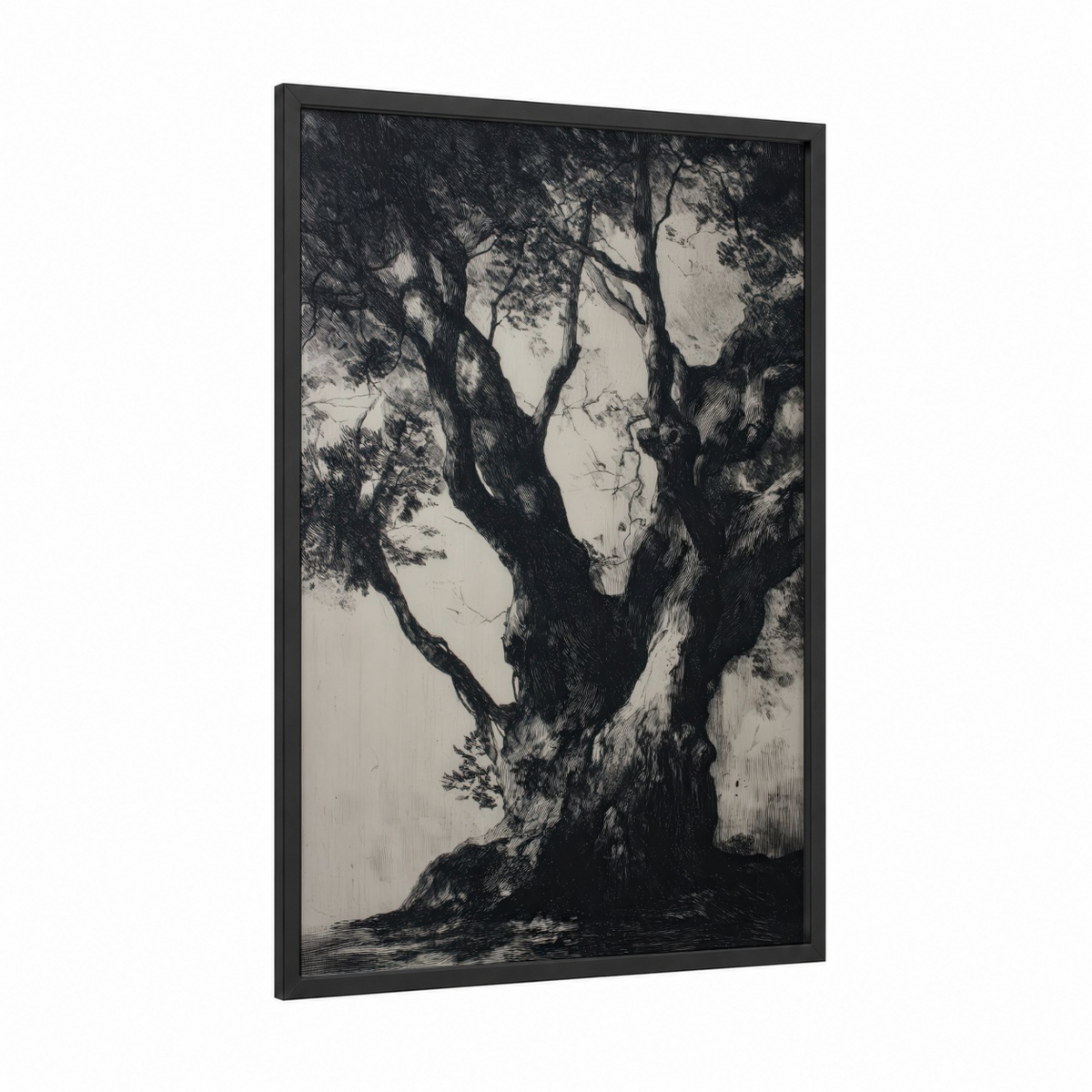 Ancient Banyan Tree Etching Wall Art