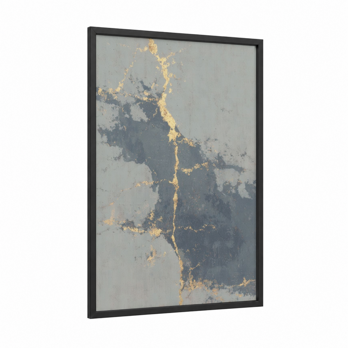 Abstract Minimalist Gold Gray Wall Art