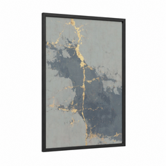 Abstract Minimalist Gold Gray Wall Art