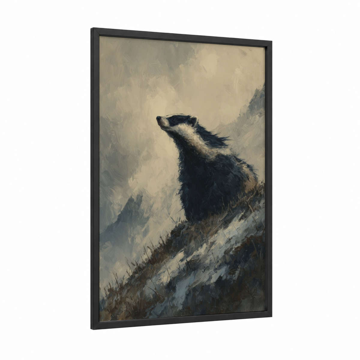 Alpine Badger Mountain Snow Wildlife Wall Art