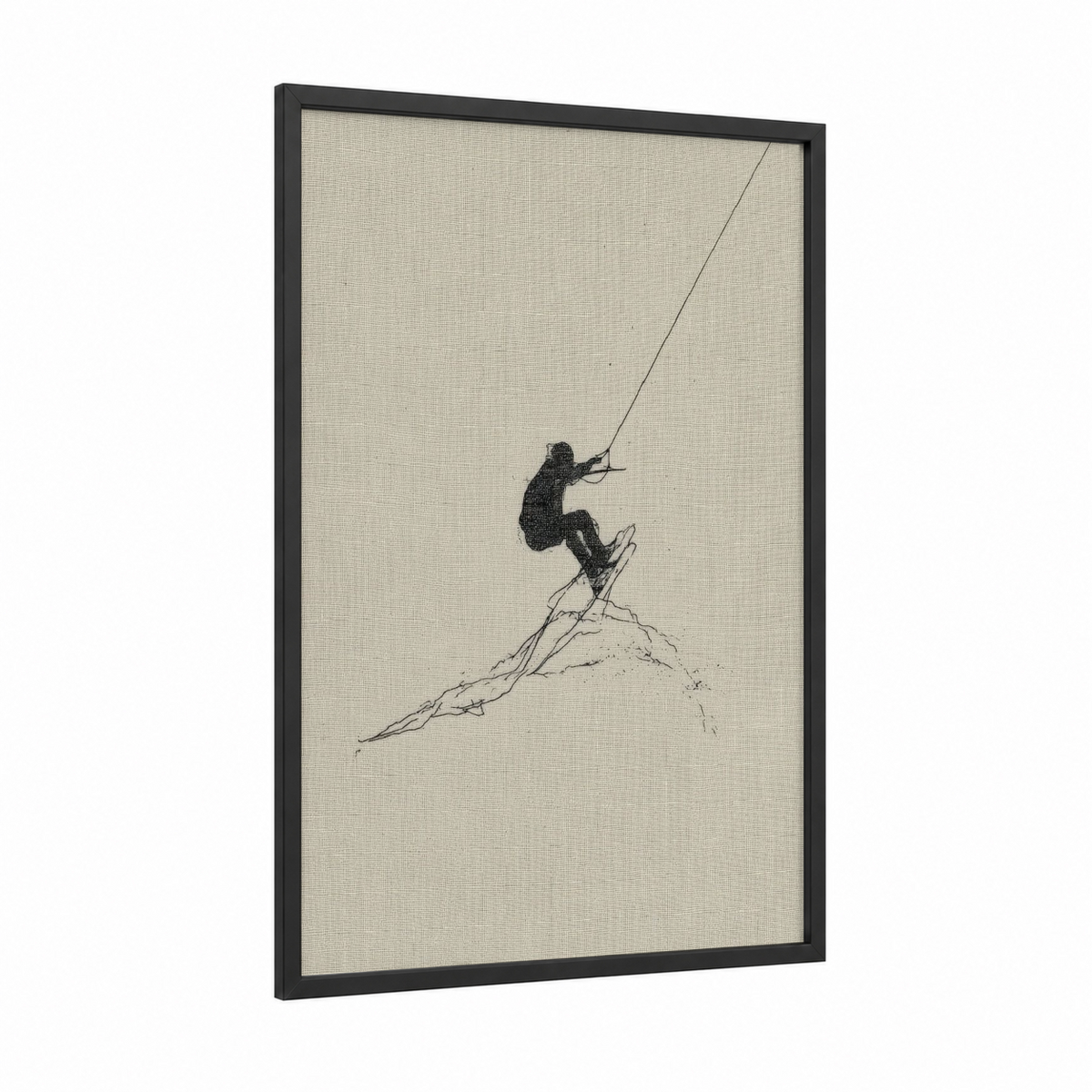 Airborne Wakeboarder Minimalist Line Wall Art