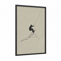 Airborne Wakeboarder Minimalist Line Wall Art