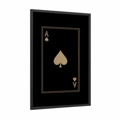 Ace of Spades Gold Playing Card Wall Art