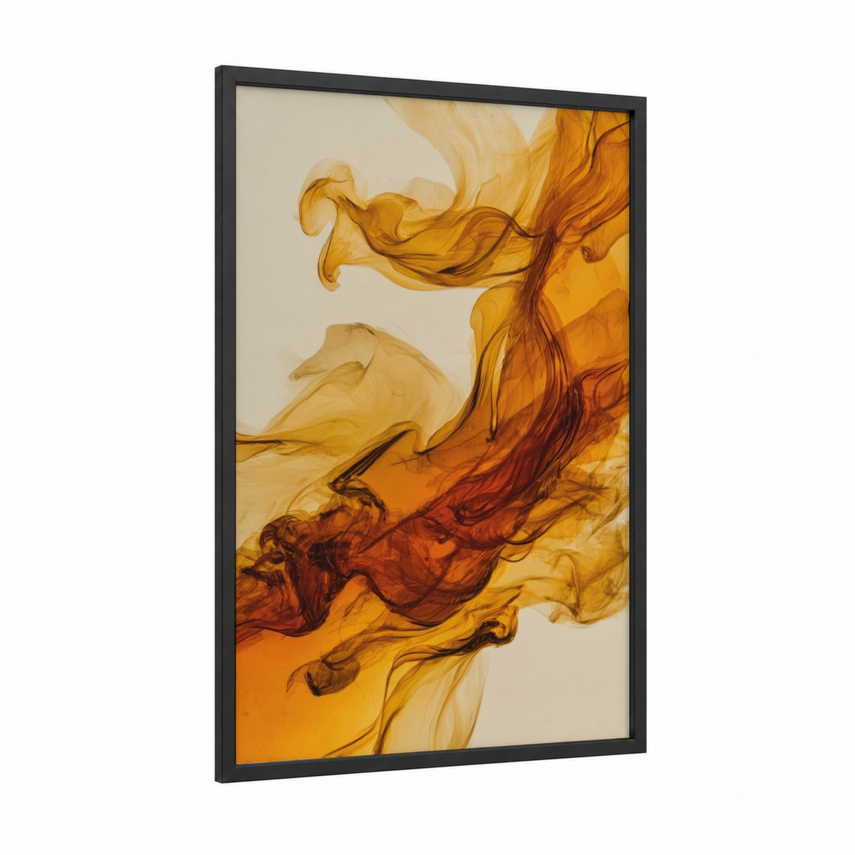 Amber Whiskey Flow Abstract Art Wall Art