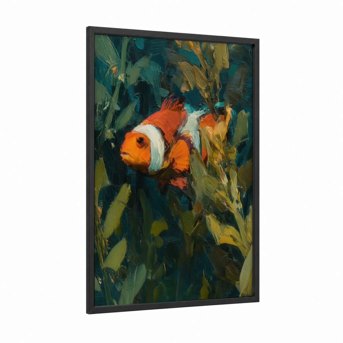 Abstract Clownfish Expressionist Oil Wall Art