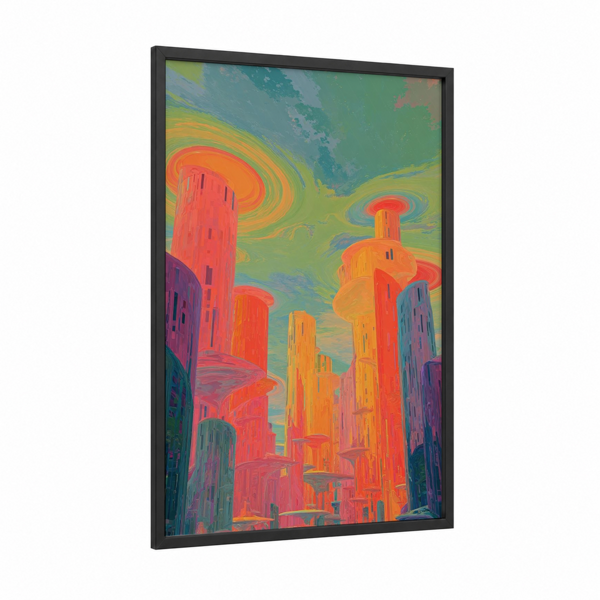 Alien Metropolis Extraterrestrial Architecture Wall Art
