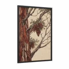 Ancient Redwood Tree with Pine Cones Wall Art