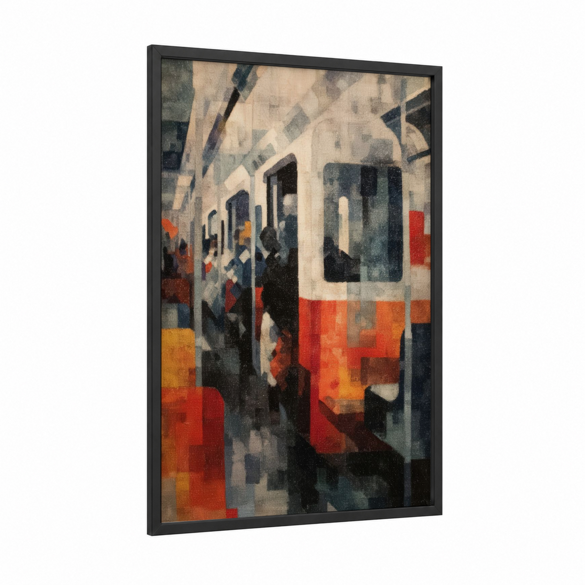 Abstract Subway Train Urban Commute Wall Art