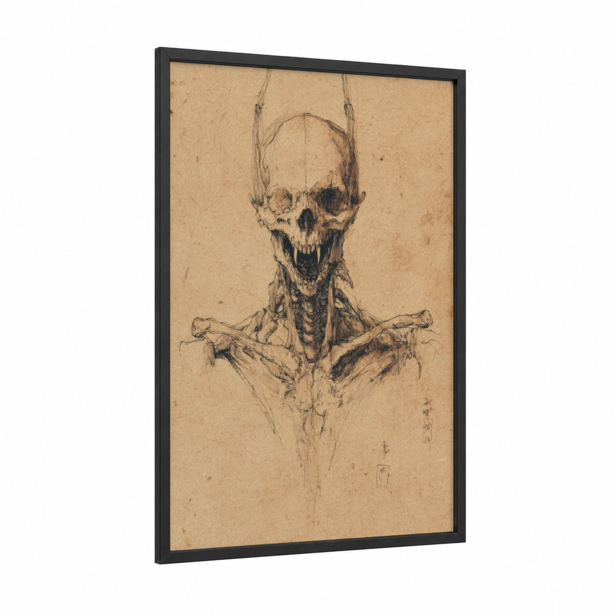Anatomical Vampire Skeleton Study Wall Art