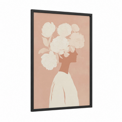 Abstract Floral Silhouette Girl Wall Art
