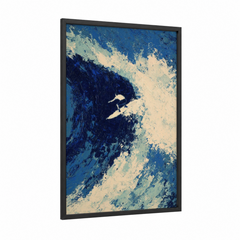 Abstract Surfer Ocean Wave Wall Art