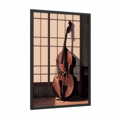 Amber Bass Guitar Studio Window Wall Art
