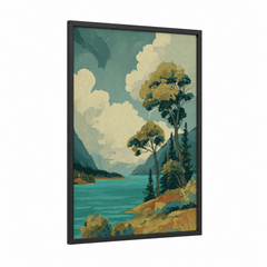 Alpine Lake Summer Landscape Wall Art