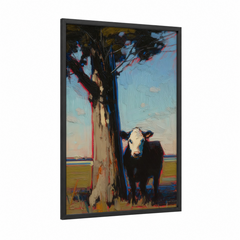 Angus Cow Expressionist Oil Painting Wall Art
